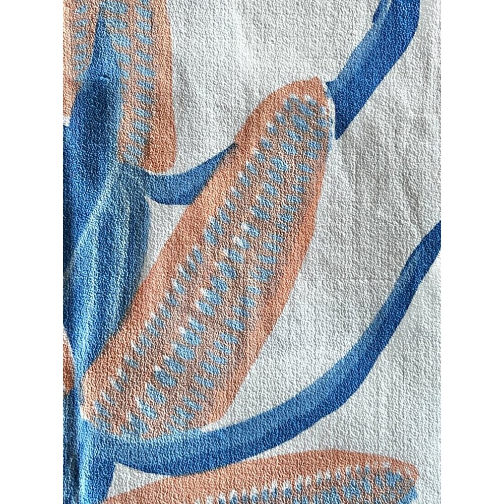 Vintage Southwest Tablecloth & 6 Napkins Set Blue & Orange Cotton Chilis Corn - Picture 13 of 16